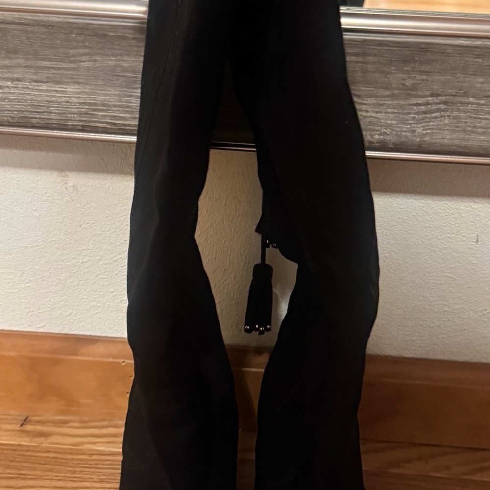 Black suede boots